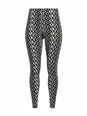 Onzie High-Rise Geometric Print Leggings - Black & Khaki S/M